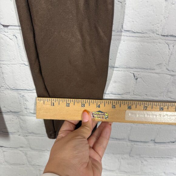 Spanx Ready to Wow Faux Leather Legging Women Large Brown High Waist Shaping - Picture 6 of 15